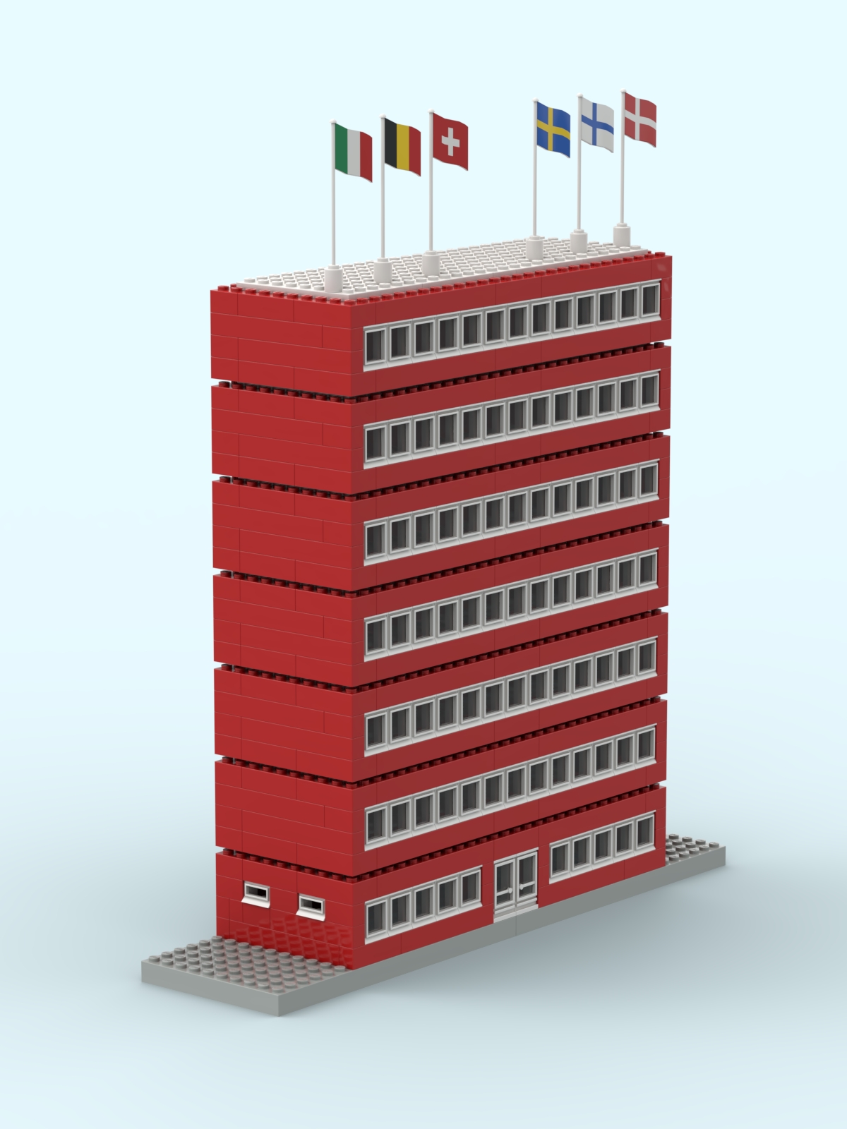 Lego One Color Building Idea Book 238-1 : Red International Sleek Urban Office Building ...