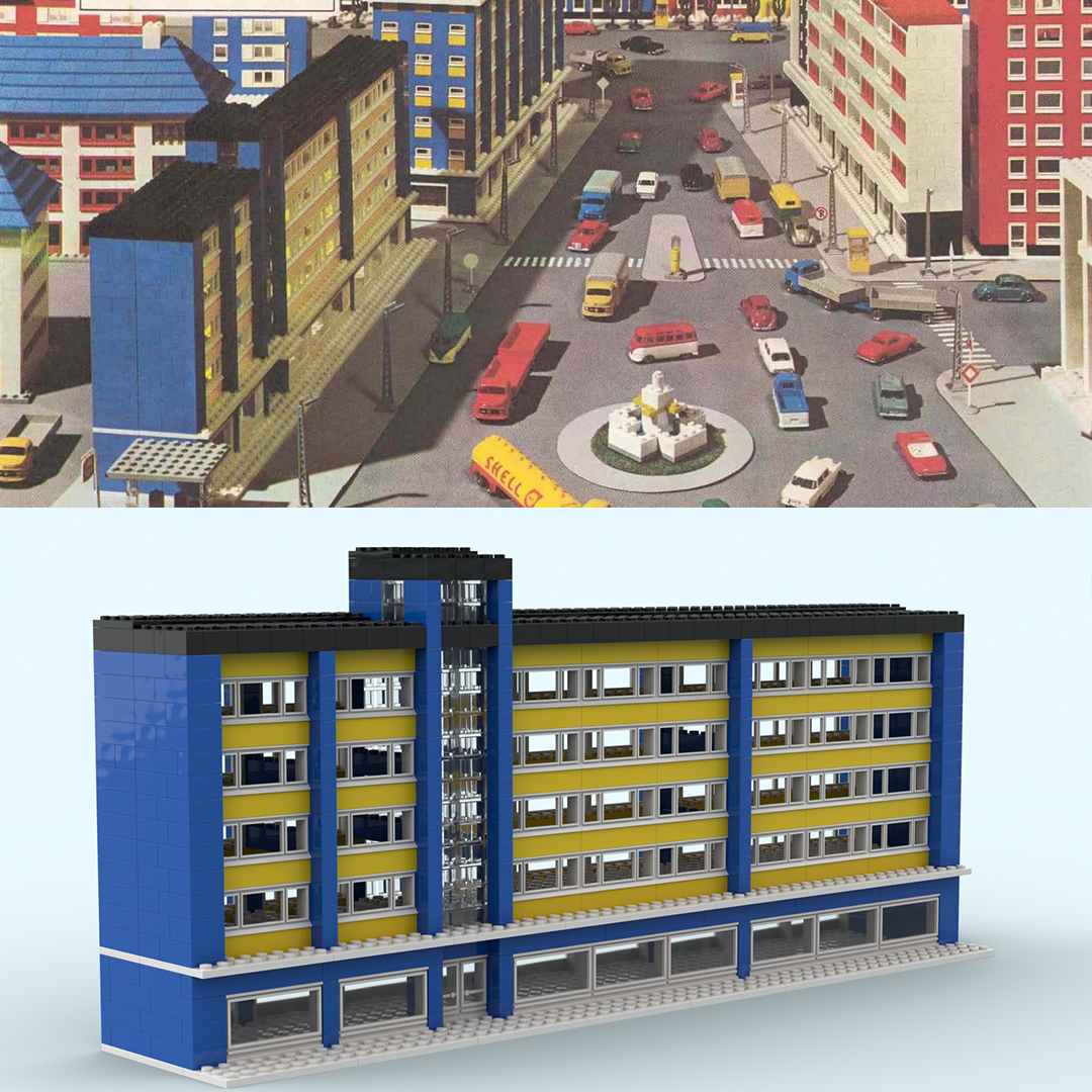 Idea Book 238-1 : Blue & Yellow modern apartment building