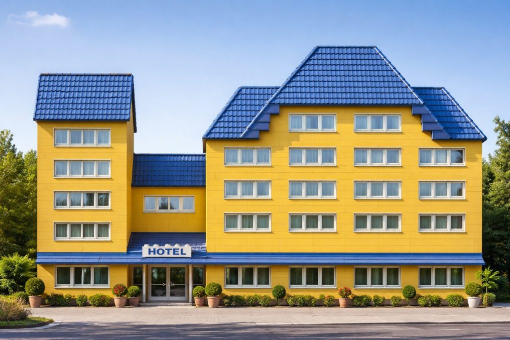 AI rendering of the Grand Yellow Hotel AI rendering of the Grand Yellow Hotel